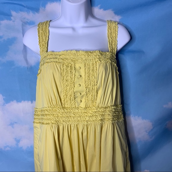 BCBGMaxazria- Yellow Ruffle Sundress size Large - Picture 2 of 13
